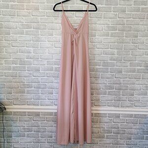 ASOS Blush Pink Slip Maxi Dress Cross Front Sleeveless Feminine Romantic NEW 0